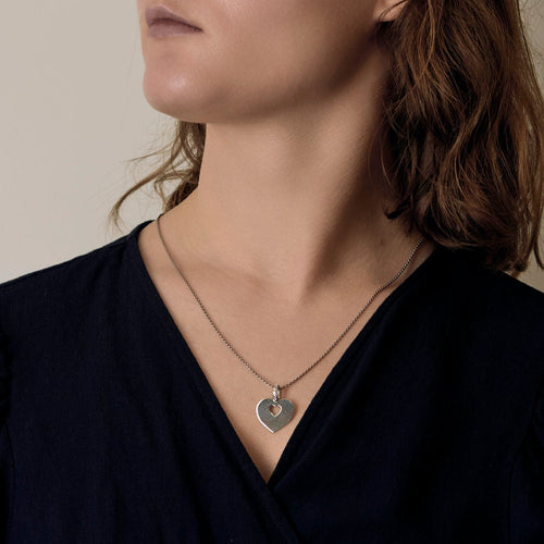 Pendentif Poiray - "Coeur secret" - Pendentif en or gris et diamants 58 Facettes DV26545-1