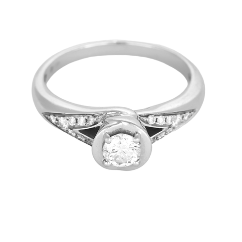 Bague 51 BULGARI - Incontro d'Amore - Bague Solitaire en platine et diamants 58 Facettes DV26170-1-51-2