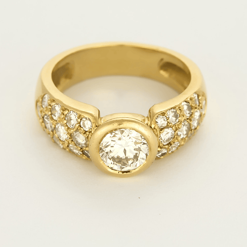 Bague 59 Bague en or jaune et diamants 58 Facettes DV23684-2