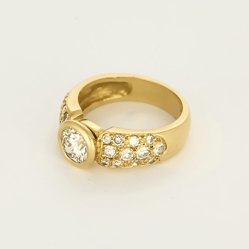 Bague 59 Bague en or jaune et diamants 58 Facettes DV23684-2