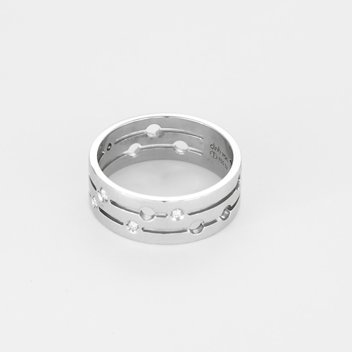 Bague 52 DINH VAN - PULSE- Bague en or blanc et diamants 58 Facettes DV23227-1-52-1
