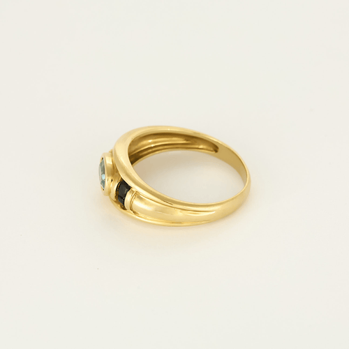 Bague 53 Bague jonc or jaune, topaze et saphirs 58 Facettes DV5390-17