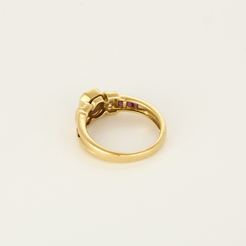 Bague 53 Bague en or jaune, rubis et diamants 58 Facettes DV5390-19