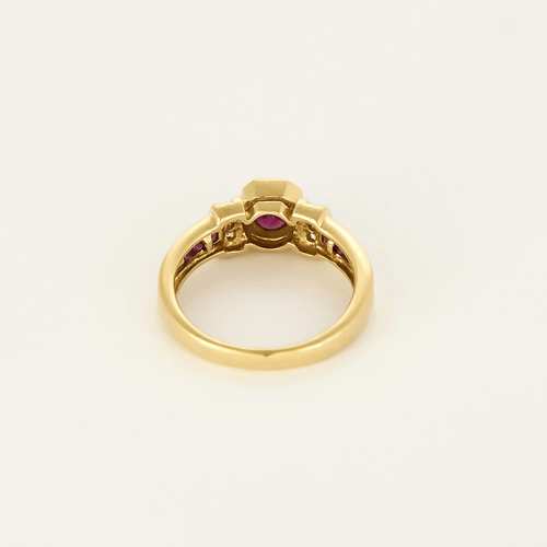 Bague 53 Bague en or jaune, rubis et diamants 58 Facettes DV5390-19