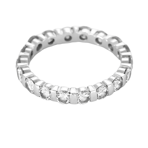 Bague 57 Alliance américaine en or gris et diamants 58 Facettes DV0315-14-57-3