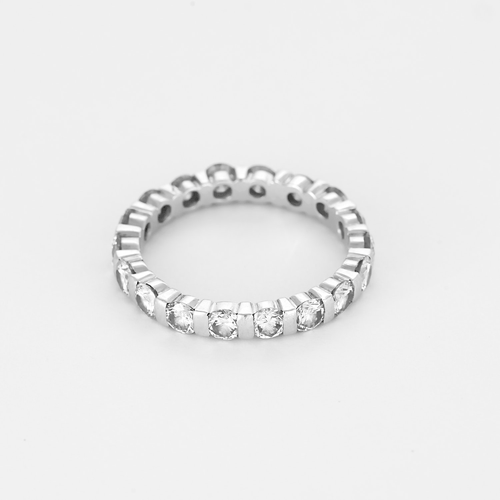 Bague 57 Alliance américaine en or gris et diamants 58 Facettes DV0315-14-57-3