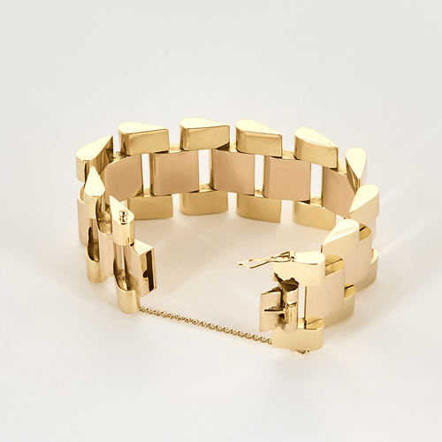 Bracelet Bracelet Tank en or jaune et or rose 58 Facettes DV26505-1