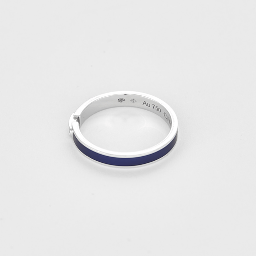 Bague 52 CHAUMET - Liens évidence - Bague en or blanc, émail bleu marine et diamants 58 Facettes DV27363-3-52-1