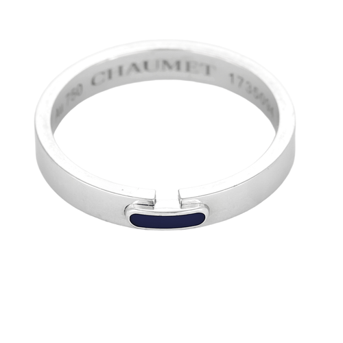 Bague 52 CHAUMET - Liens évidence - Bague en or blanc et émail bleu marine 58 Facettes DV27363-2-52-1