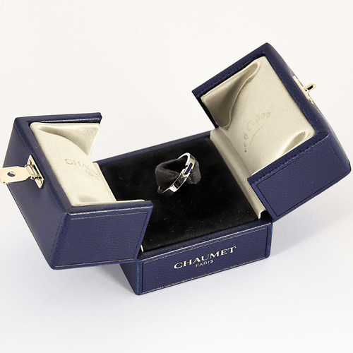 Bague 52 CHAUMET - Liens évidence - Bague en or blanc et émail bleu marine 58 Facettes DV27363-2-52-1