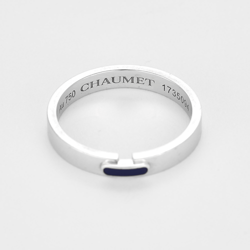 Bague 52 CHAUMET - Liens évidence - Bague en or blanc et émail bleu marine 58 Facettes DV27363-2-52-1