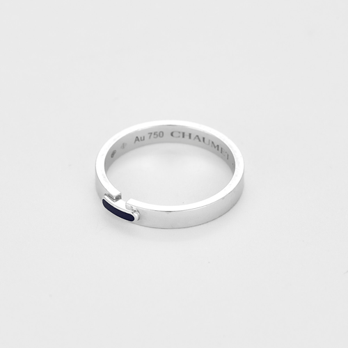 Bague 52 CHAUMET - Liens évidence - Bague en or blanc et émail bleu marine 58 Facettes DV27363-2-52-1