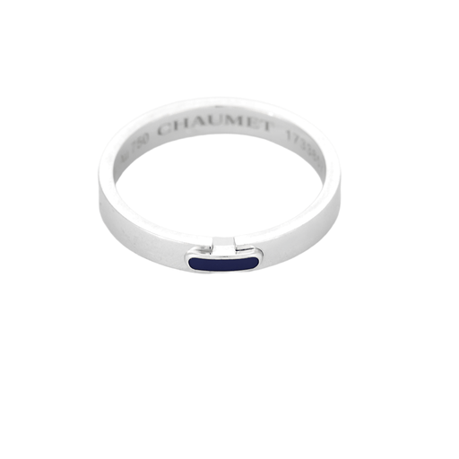Bague 52 CHAUMET - Liens évidence - Bague en or blanc et émail bleu marine 58 Facettes DV27363-1-52-1