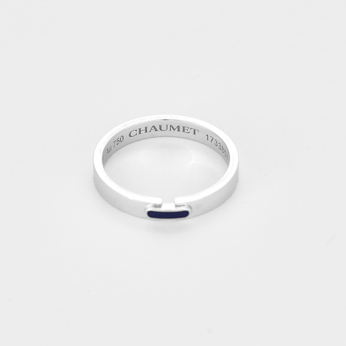 Bague 52 CHAUMET - Liens évidence - Bague en or blanc et émail bleu marine 58 Facettes DV27363-1-52-1