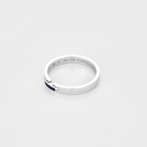 Bague 52 CHAUMET - Liens évidence - Bague en or blanc et émail bleu marine 58 Facettes DV27363-1-52-1