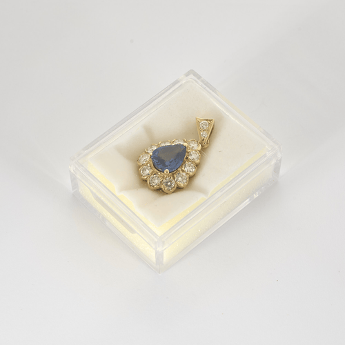 Pendentif Pendentif en or jaune, saphir de 3,04 carats et diamants 58 Facettes DV26878-4