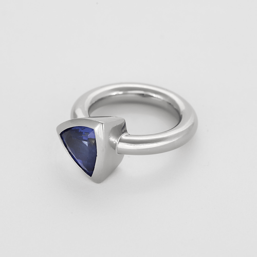 Bague 47,5 Bague en or blanc et Tanzanite 58 Facettes DV15938-9-475-5
