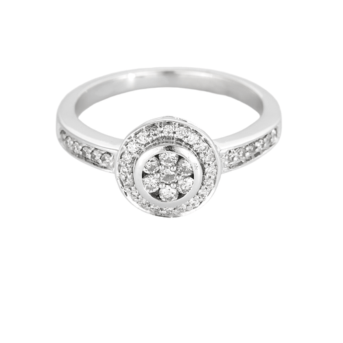 Bague 51 Bague en or blanc et diamants 58 Facettes DV25730-1