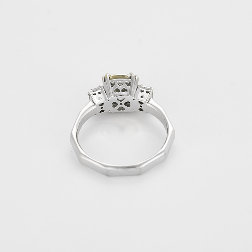 55 Bague en or blanc, diamants jaune et diamants 58 Facettes DV0798-3-DV0882-1