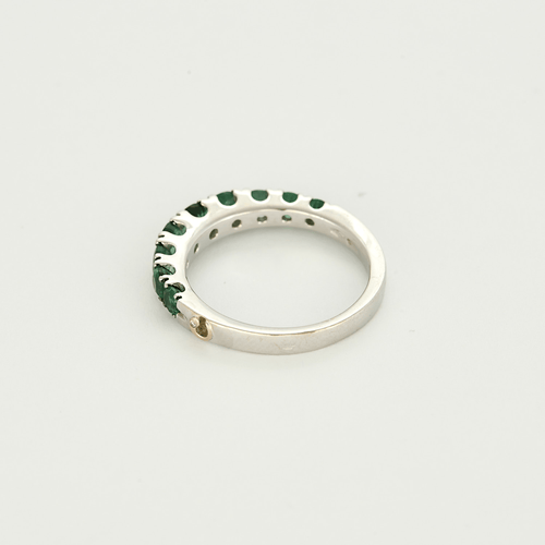Bague 54 Bague jonc en or blanc et émeraudes 58 Facettes DV15938-7-54-3
