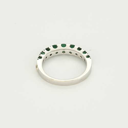 Bague 54 Bague jonc en or blanc et émeraudes 58 Facettes DV15938-7-54-3