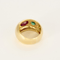 Bague 54 Bague jonc bombée en or jaune, rubis et émeraudes 58 Facettes DV2550-6-54-3