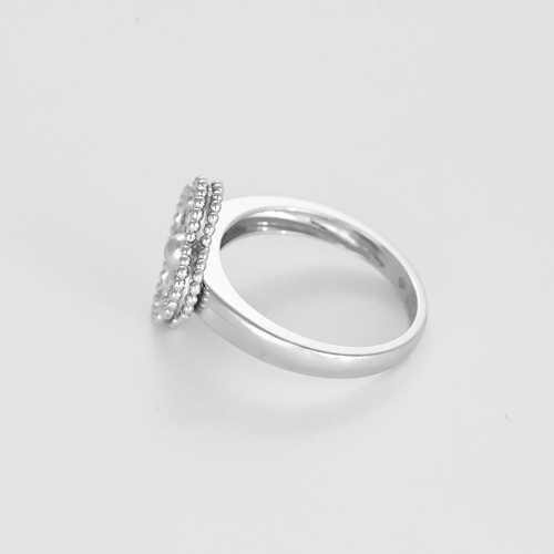 Bague 55 VAN CLEEF & ARPELS - Bague Vintage Alhambra en or blanc et diamants 58 Facettes DV0315-16-DV0882-1