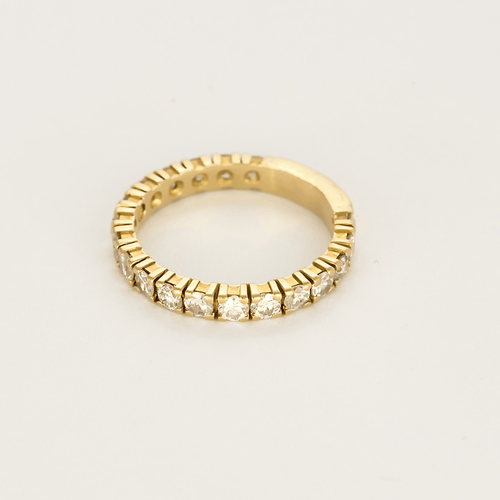 Bague 54,5 Alliance américaine en or jaune et diamants 58 Facettes DV26848-17-545-6