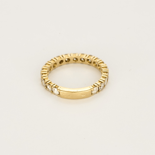 Bague 54,5 Alliance américaine en or jaune et diamants 58 Facettes DV26848-17-545-6