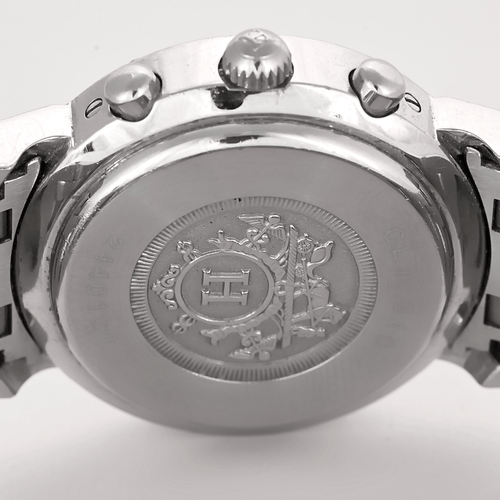 Montre Hermès - Clipper Chrono - Montre en acier à boitier rond et à mouvement quartz 58 Facettes DV11451-20