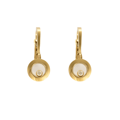 Boucles d'oreilles CHOPARD - Happy Diamond - Boucles d'oreilles dormeuses en or jaune et diamants 58 Facettes DV0315-19