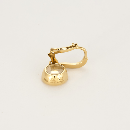 Boucles d'oreilles CHOPARD - Happy Diamond - Boucles d'oreilles dormeuses en or jaune et diamants 58 Facettes DV0315-19