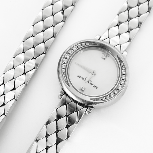 Montre BAUME & MERCIER - Petite Promesse - Montre en acier à boitier rond, mouvements quartz et diamants 58 Facettes DV26161-7