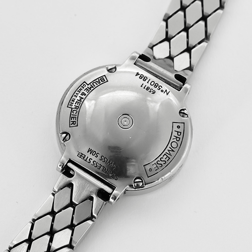 Montre BAUME & MERCIER - Petite Promesse - Montre en acier à boitier rond, mouvements quartz et diamants 58 Facettes DV26161-7