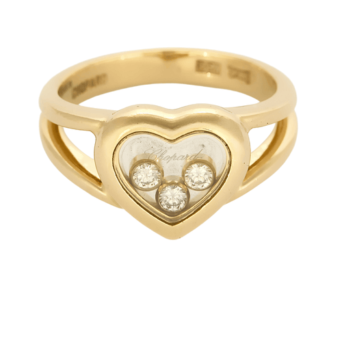 Bague 51,5 CHOPARD - Happy Diamonds - Bague or jaune et diamants 58 Facettes DV22785-2-515-5