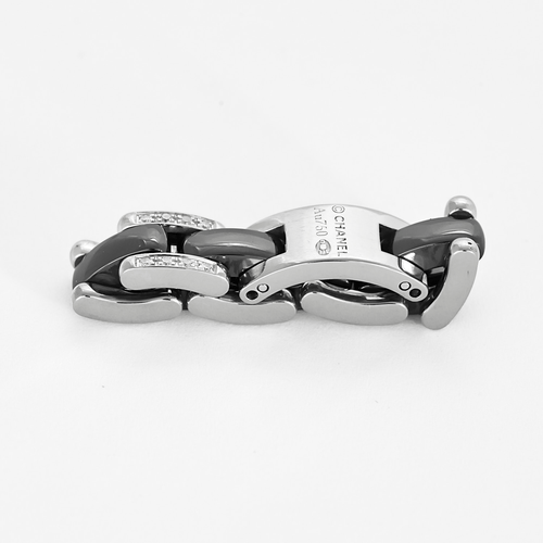 Bague 55 CHANEL -ULTRA - Moyen Modèle- Bague en or blanc, céramique noire et diamants. 58 Facettes DV9816-3