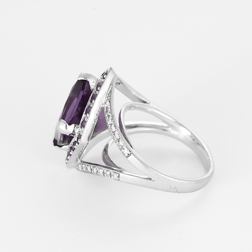 Bague 50 Mauboussin - Fou de toi - Bague en or blanc, améthyste et diamants 58 Facettes DV26848-4-50-2