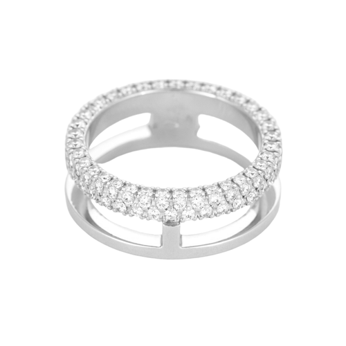 Bague 53,5 Bague jonc en or blanc et diamants 58 Facettes DV22785-1-535-5