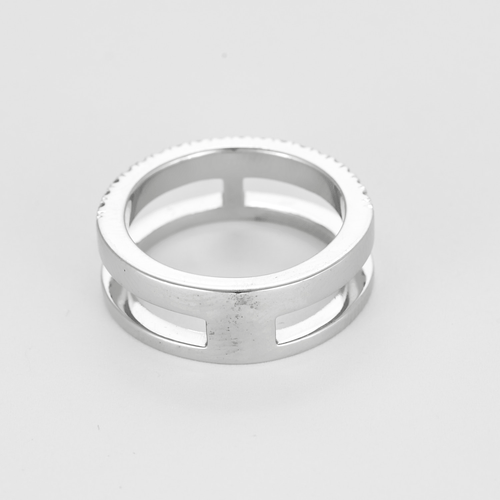 Bague 53,5 Bague jonc en or blanc et diamants 58 Facettes DV22785-1-535-5