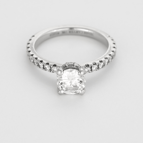 Bague 48 Bague Solitaire en or blanc et diamants 58 Facettes DV27085-1-48-2
