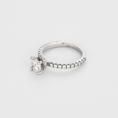 Bague 48 Bague Solitaire en or blanc et diamants 58 Facettes DV27085-1-48-2