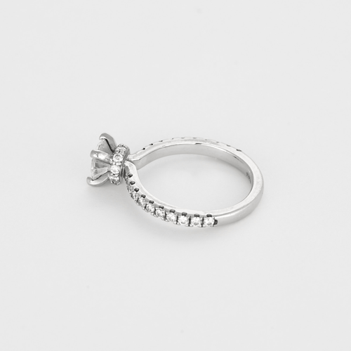 Bague 48 Bague Solitaire en or blanc et diamants 58 Facettes DV27085-1-48-2