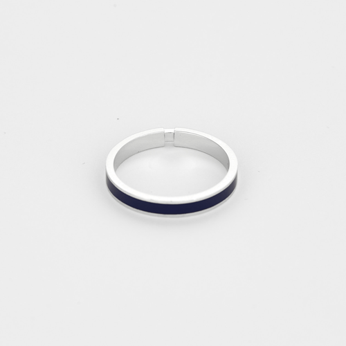 Bague CHAUMET - Lien Evidence - Alliance en or gris, émail bleu et diamants 58 Facettes DV27402-1