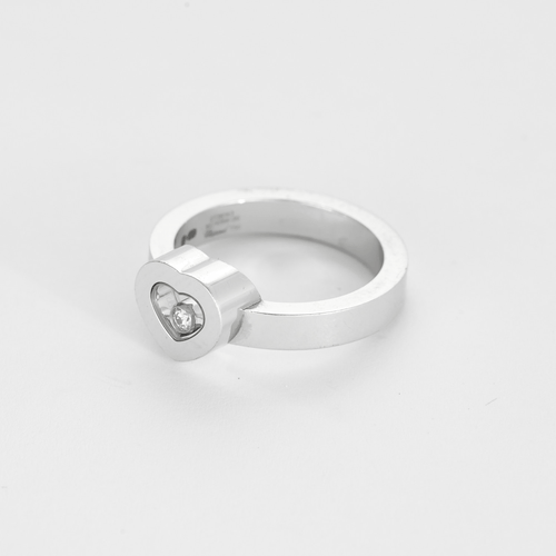 Bague 53 CHOPARD – Happy Heart – Bague en or gris et diamants. 58 Facettes DV27468-11-53-2