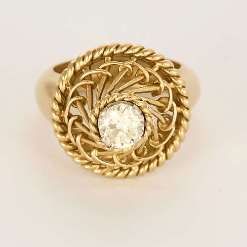 Bague 52 Bague en platine, or jaune et diamant 0.60 carat environ. 58 Facettes DV27468-23-52-1