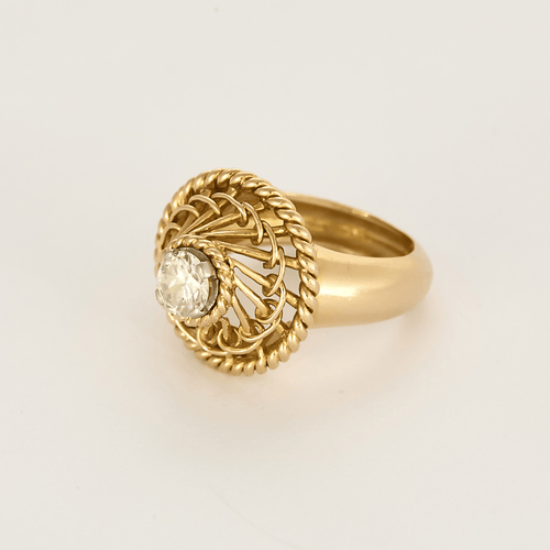 Bague 52 Bague en platine, or jaune et diamant 0.60 carat environ. 58 Facettes DV27468-23-52-1