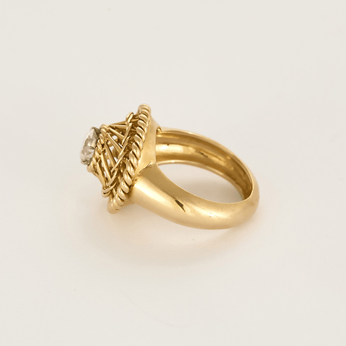 Bague 52 Bague en platine, or jaune et diamant 0.60 carat environ. 58 Facettes DV27468-23-52-1