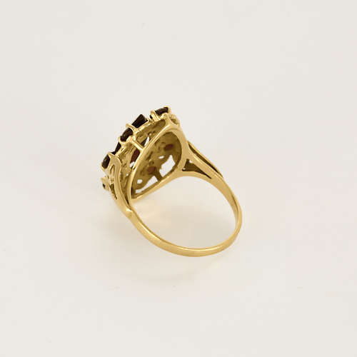 Bague 56 Bague en or jaune et grenats almandin 58 Facettes DV27468-48-56-3