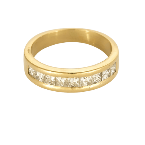 Bague 51 Demie alliance en or jaune et diamants 58 Facettes DV27468-49-51-2
