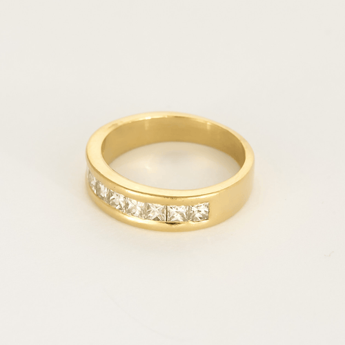Bague 51 Demie alliance en or jaune et diamants 58 Facettes DV27468-49-51-2